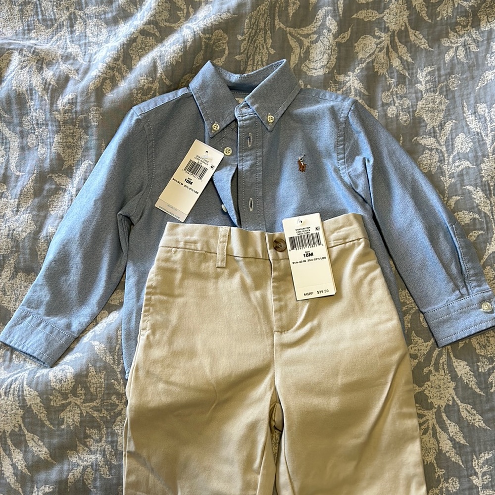 Ralph Lauren button down and slacks size 18m brand new